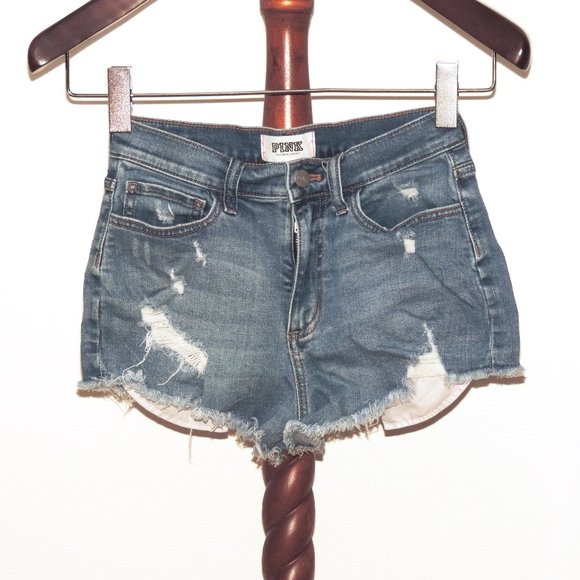 Victoria's Secret PINK destroyed cut-off shorts - Picture 1 of 4